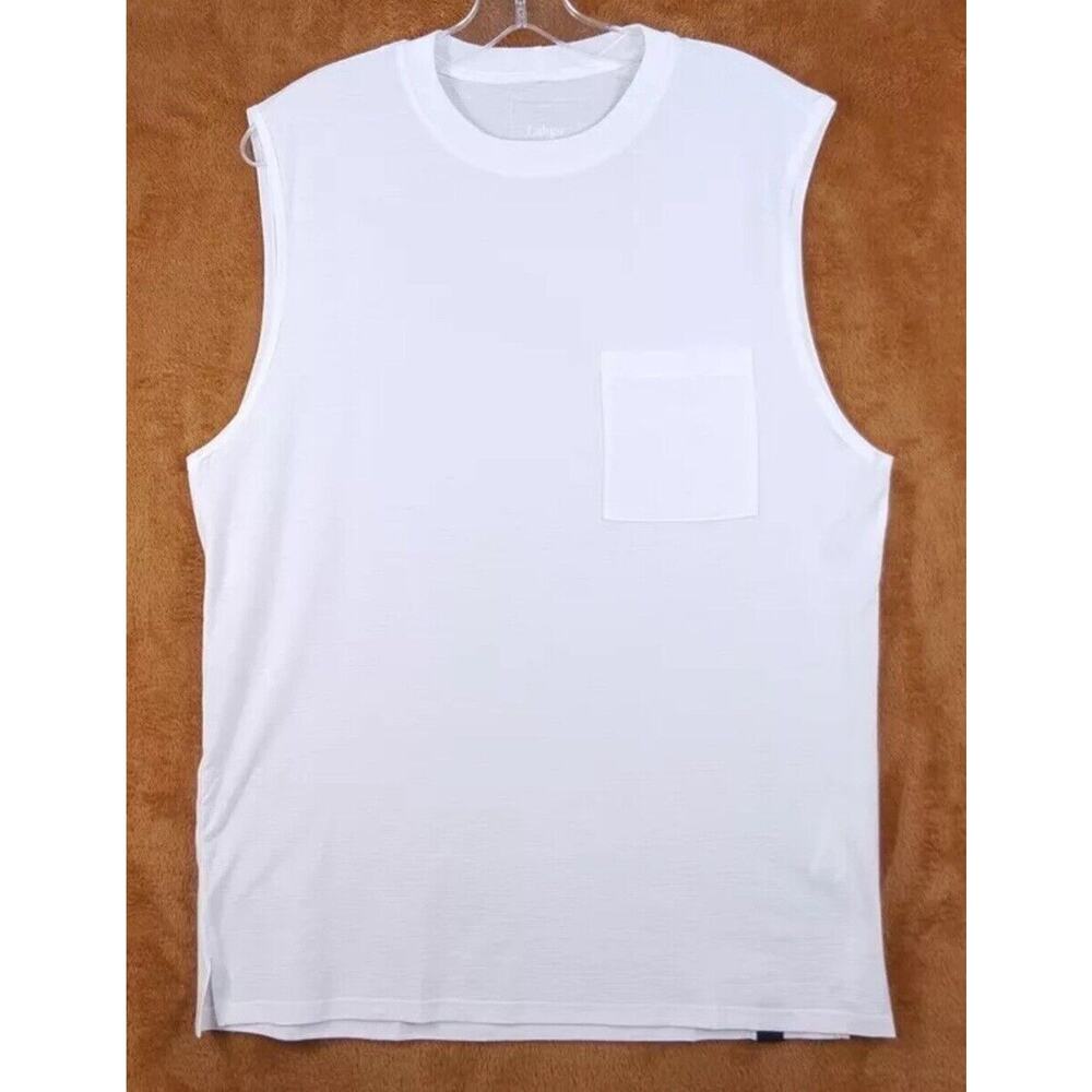 LUNYA LAHGO Men’s White Sleep Shirt Pullover Cool Muscle Tee Supima Cotton Large